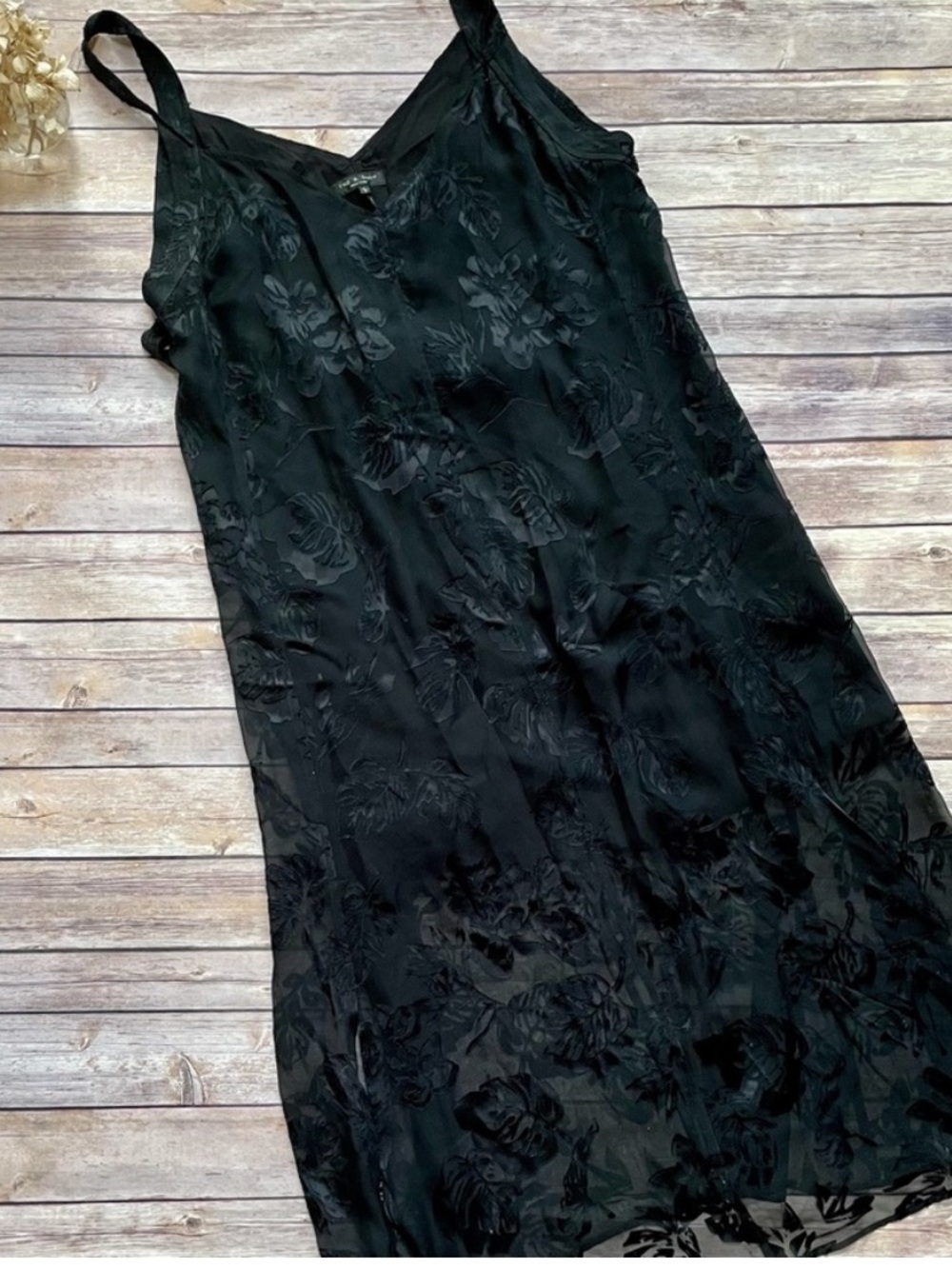Rag & Bone | Collette Silk Midi Slip Black Dress